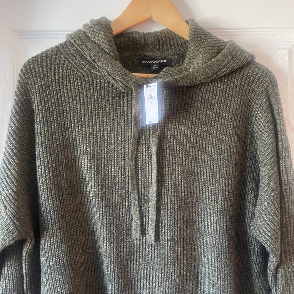 Banana Republic Olive Green Hooded Sweater - Picture 2 of 6